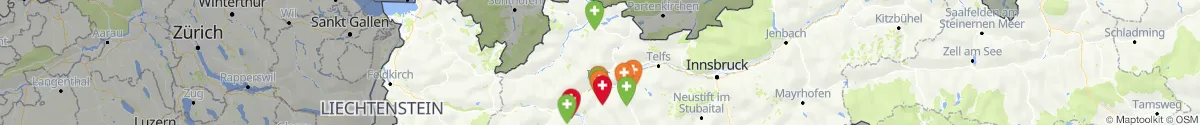 Kartenansicht für Apotheken-Notdienste in der Nähe von Pfafflar (Reutte, Tirol)
